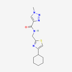 molecular formula C14H19N5OS B2694007 N-((4-cyclohexylthiazol-2-yl)methyl)-1-methyl-1H-1,2,3-triazole-4-carboxamide CAS No. 2034400-74-1
