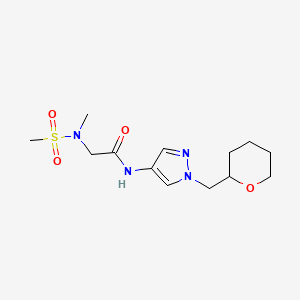 2-(N-methylmethylsulfonamido)-N-(1-((tetrahydro-2H-pyran-2-yl)methyl)-1H-pyrazol-4-yl)acetamide
