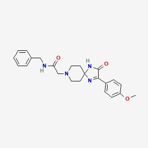 molecular formula C23H26N4O3 B2694017 N-benzyl-2-(2-(4-methoxyphenyl)-3-oxo-1,4,8-triazaspiro[4.5]dec-1-en-8-yl)acetamide CAS No. 932291-95-7