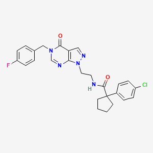 1-(4-chlorophenyl)-N-(2-(5-(4-fluorobenzyl)-4-oxo-4,5-dihydro-1H-pyrazolo[3,4-d]pyrimidin-1-yl)ethyl)cyclopentanecarboxamide