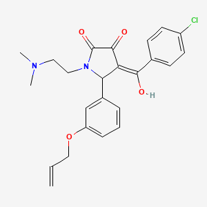 molecular formula C24H25ClN2O4 B2694031 5-(3-(烯丙氧基)苯基)-4-(4-氯苯甲酰)-1-(2-(二甲基氨基)乙基)-3-羟基-1H-吡咯-2(5H)-酮 CAS No. 620139-81-3