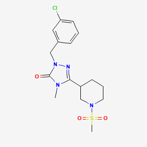 molecular formula C16H21ClN4O3S B2694040 1-(3-chlorobenzyl)-4-methyl-3-(1-(methylsulfonyl)piperidin-3-yl)-1H-1,2,4-triazol-5(4H)-one CAS No. 1105212-55-2