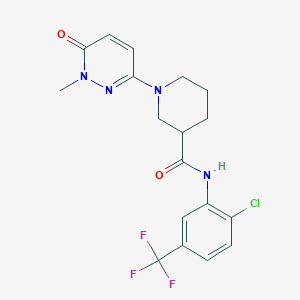 molecular formula C18H18ClF3N4O2 B2694048 N-(2-chloro-5-(trifluoromethyl)phenyl)-1-(1-methyl-6-oxo-1,6-dihydropyridazin-3-yl)piperidine-3-carboxamide CAS No. 1396861-51-0