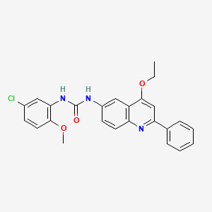 molecular formula C25H22ClN3O3 B2694049 1-(5-氯-2-甲氧基苯基)-3-(4-乙氧基-2-苯基喹啉-6-基)脲 CAS No. 1116025-92-3
