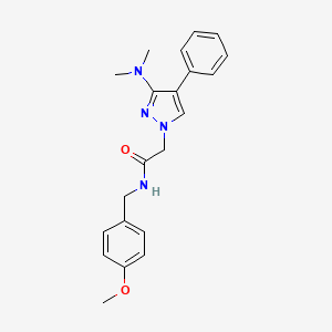 molecular formula C21H24N4O2 B2694051 2-(3-(二甲基氨基)-4-苯基-1H-吡唑-1-基)-N-(4-甲氧基苯甲基)乙酰胺 CAS No. 1286699-91-9