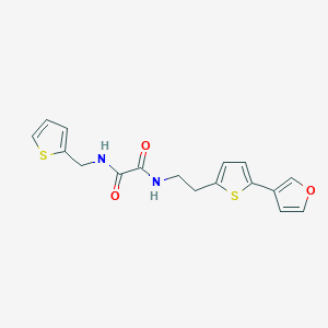 molecular formula C17H16N2O3S2 B2694052 N1-(2-(5-(furan-3-yl)thiophen-2-yl)ethyl)-N2-(thiophen-2-ylmethyl)oxalamide CAS No. 2034567-28-5