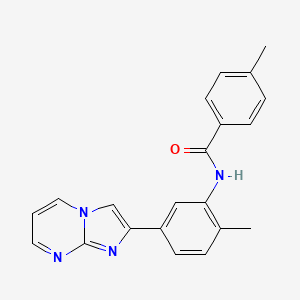 molecular formula C21H18N4O B2694057 N-(5-imidazo[1,2-a]pyrimidin-2-yl-2-methylphenyl)-4-methylbenzamide CAS No. 847387-76-2