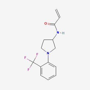 molecular formula C14H15F3N2O B2694060 N-{1-[2-(trifluoromethyl)phenyl]pyrrolidin-3-yl}prop-2-enamide CAS No. 2094823-34-2