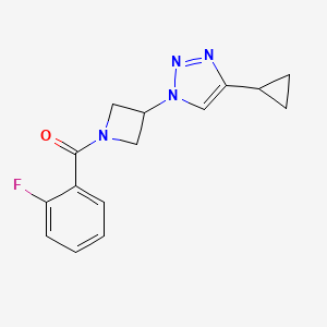 molecular formula C15H15FN4O B2694073 (3-(4-cyclopropyl-1H-1,2,3-triazol-1-yl)azetidin-1-yl)(2-fluorophenyl)methanone CAS No. 2097912-58-6