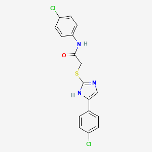 N-(4-chlorophenyl)-2-[[5-(4-chlorophenyl)-1H-imidazol-2-yl]sulfanyl]acetamide