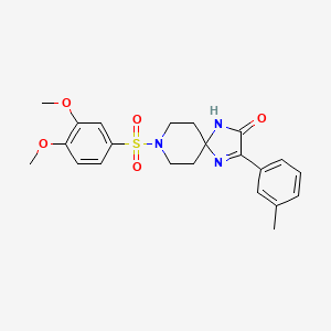 8-((3,4-Dimethoxyphenyl)sulfonyl)-3-(m-tolyl)-1,4,8-triazaspiro[4.5]dec-3-en-2-one