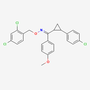 molecular formula C24H20Cl3NO2 B2694086 [2-(4-chlorophenyl)cyclopropyl](4-methoxyphenyl)methanone O-(2,4-dichlorobenzyl)oxime CAS No. 338962-87-1