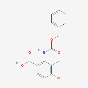 molecular formula C16H14BrNO4 B2694092 4-Bromo-3-methyl-2-(phenylmethoxycarbonylamino)benzoic acid CAS No. 2287313-63-5
