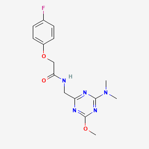 molecular formula C15H18FN5O3 B2694094 N-((4-(dimethylamino)-6-methoxy-1,3,5-triazin-2-yl)methyl)-2-(4-fluorophenoxy)acetamide CAS No. 2034515-51-8