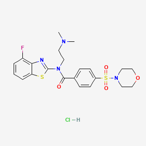 molecular formula C22H26ClFN4O4S2 B2694101 盐酸盐 N-(2-(二甲胺基)乙基)-N-(4-氟苯并[1,3]噻唑-2-基)-4-(吗啉磺酰)苯甲酰胺 CAS No. 1217050-27-5