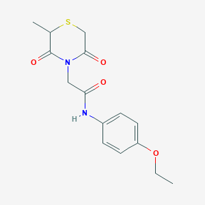 molecular formula C15H18N2O4S B2694102 N-(4-ethoxyphenyl)-2-(2-methyl-3,5-dioxothiomorpholin-4-yl)acetamide CAS No. 868216-06-2