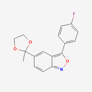 molecular formula C17H14FNO3 B2694108 3-(4-Fluorophenyl)-5-(2-methyl-1,3-dioxolan-2-yl)-2,1-benzoxazole CAS No. 306978-21-2