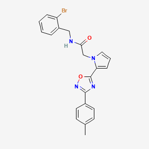molecular formula C22H19BrN4O2 B2694110 N-(2-bromobenzyl)-2-{2-[3-(4-methylphenyl)-1,2,4-oxadiazol-5-yl]-1H-pyrrol-1-yl}acetamide CAS No. 1261021-62-8