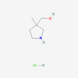 molecular formula C6H14ClNO B2694113 (3-Methylpyrrolidin-3-yl)methanol hydrochloride CAS No. 1354792-84-9