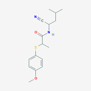 molecular formula C16H22N2O2S B2694114 N-(1-cyano-3-methylbutyl)-2-[(4-methoxyphenyl)sulfanyl]propanamide CAS No. 1311587-51-5