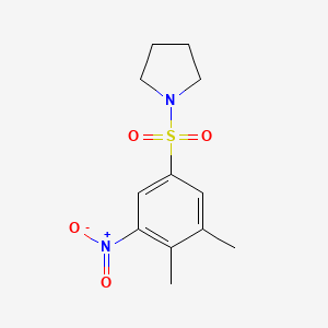 molecular formula C12H16N2O4S B2694118 1-(3,4-Dimethyl-5-nitrobenzenesulfonyl)pyrrolidine CAS No. 873578-62-2