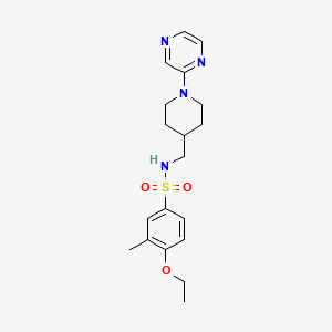 molecular formula C19H26N4O3S B2694119 4-乙氧-3-甲基-N-((1-(吡嗪-2-基)哌啶-4-基)甲基)苯磺酰胺 CAS No. 1396876-56-4