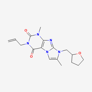 molecular formula C17H21N5O3 B2694121 4,7-二甲基-6-(氧杂环戊烷-2-基甲基)-2-丙烯基嘌呤并[7,8-a]咪唑-1,3-二酮 CAS No. 876673-61-9