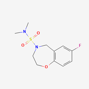 molecular formula C11H15FN2O3S B2694129 7-fluoro-N,N-dimethyl-2,3-dihydrobenzo[f][1,4]oxazepine-4(5H)-sulfonamide CAS No. 2034460-89-2