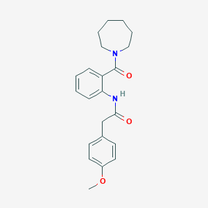 molecular formula C22H26N2O3 B269413 N-[2-(1-azepanylcarbonyl)phenyl]-2-(4-methoxyphenyl)acetamide 