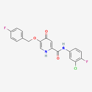 N-(3-chloro-4-fluorophenyl)-5-((4-fluorobenzyl)oxy)-4-oxo-1,4-dihydropyridine-2-carboxamide