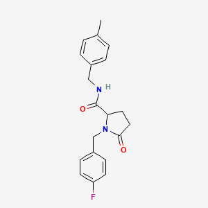 molecular formula C20H21FN2O2 B2694137 1-[(4-fluorophenyl)methyl]-N-[(4-methylphenyl)methyl]-5-oxopyrrolidine-2-carboxamide CAS No. 1041639-68-2