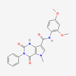 molecular formula C22H20N4O5 B2694141 N-(2,4-dimethoxyphenyl)-5-methyl-2,4-dioxo-3-phenyl-2,3,4,5-tetrahydro-1H-pyrrolo[3,2-d]pyrimidine-7-carboxamide CAS No. 921829-89-2