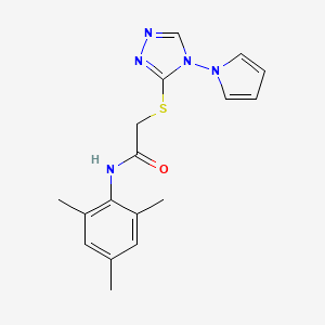 2-((4-(1H-pyrrol-1-yl)-4H-1,2,4-triazol-3-yl)thio)-N-mesitylacetamide