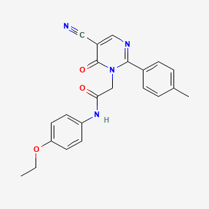 molecular formula C22H20N4O3 B2694152 2-(5-cyano-6-oxo-2-(p-tolyl)pyrimidin-1(6H)-yl)-N-(4-ethoxyphenyl)acetamide CAS No. 1251696-05-5