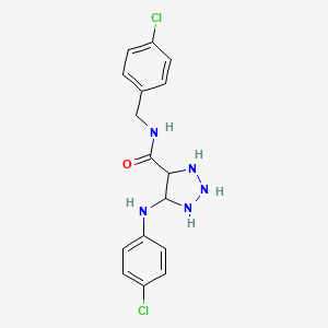 molecular formula C16H13Cl2N5O B2694153 5-[(4-氯苯基)氨基]-N-[(4-氯苯基)甲基]-1H-1,2,3-三唑-4-甲酰胺 CAS No. 1225189-61-6