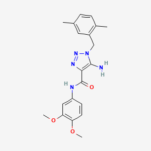 molecular formula C20H23N5O3 B2694154 5-amino-N-(3,4-dimethoxyphenyl)-1-[(2,5-dimethylphenyl)methyl]triazole-4-carboxamide CAS No. 899737-64-5