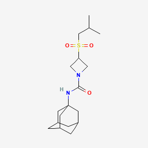 molecular formula C18H30N2O3S B2694168 N-((3s,5s,7s)-adamantan-1-yl)-3-(isobutylsulfonyl)azetidine-1-carboxamide CAS No. 1797177-94-6