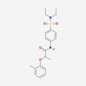 molecular formula C20H26N2O4S B269417 N-[4-(diethylsulfamoyl)phenyl]-2-(2-methylphenoxy)propanamide 