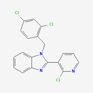 molecular formula C19H12Cl3N3 B2694174 2-(2-chloro-3-pyridinyl)-1-(2,4-dichlorobenzyl)-1H-1,3-benzimidazole CAS No. 338411-20-4
