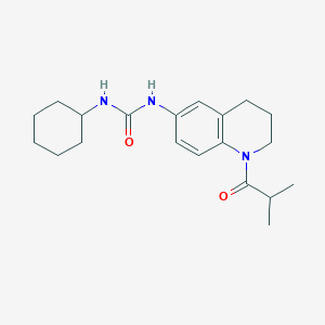 molecular formula C20H29N3O2 B2694179 1-Cyclohexyl-3-(1-isobutyryl-1,2,3,4-tetrahydroquinolin-6-yl)urea CAS No. 1203320-68-6