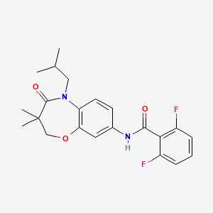molecular formula C22H24F2N2O3 B2694182 2,6-二氟-N-(5-异丁基-3,3-二甲基-4-氧代-2,3,4,5-四氢苯并[b][1,4]噁唑-8-基)苯甲酰胺 CAS No. 921526-40-1