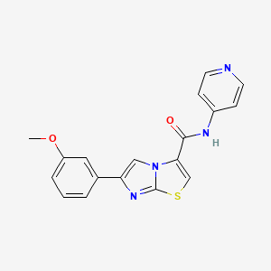 molecular formula C18H14N4O2S B2694187 6-(3-methoxyphenyl)-N-(pyridin-4-yl)imidazo[2,1-b]thiazole-3-carboxamide CAS No. 1021218-30-3