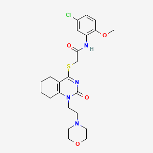 N-(5-chloro-2-methoxyphenyl)-2-((1-(2-morpholinoethyl)-2-oxo-1,2,5,6,7,8-hexahydroquinazolin-4-yl)thio)acetamide