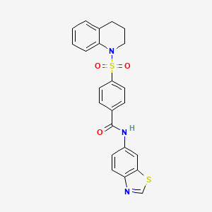 molecular formula C23H19N3O3S2 B2694189 N-(benzo[d]thiazol-6-yl)-4-((3,4-dihydroquinolin-1(2H)-yl)sulfonyl)benzamide CAS No. 941966-16-1