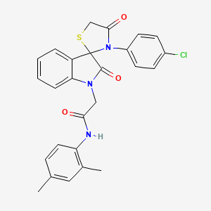 molecular formula C26H22ClN3O3S B2694192 2-(3'-(4-chlorophenyl)-2,4'-dioxospiro[indoline-3,2'-thiazolidin]-1-yl)-N-(2,4-dimethylphenyl)acetamide CAS No. 894555-37-4