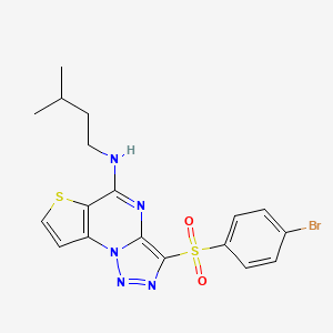 molecular formula C18H18BrN5O2S2 B2694200 3-(4-bromophenylsulfonyl)-N-isopentylthieno[2,3-e][1,2,3]triazolo[1,5-a]pyrimidin-5-amine CAS No. 892748-55-9