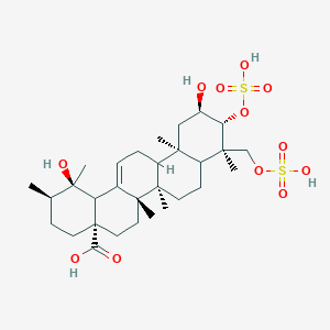 molecular formula C30H48O12S2 B2694208 (1R,2R,4As,6aS,6bR,9R,10R,11R,12aR)-1,11-dihydroxy-1,2,6a,6b,9,12a-hexamethyl-10-sulfooxy-9-(sulfooxymethyl)-2,3,4,5,6,6a,7,8,8a,10,11,12,13,14b-tetradecahydropicene-4a-carboxylic acid CAS No. 1000980-66-4