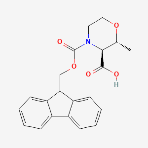 molecular formula C21H21NO5 B2694211 (2R,3S)-4-{[(9H-fluoren-9-yl)methoxy]carbonyl}-2-methylmorpholine-3-carboxylic acid CAS No. 1219603-31-2