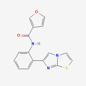 molecular formula C16H11N3O2S B2694223 N-(2-(咪唑并[2,1-b]噻唑-6-基)苯基)呋喃-3-羧酰胺 CAS No. 1705929-06-1