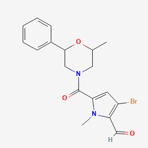 3-Bromo-1-methyl-5-(2-methyl-6-phenylmorpholine-4-carbonyl)pyrrole-2-carbaldehyde
